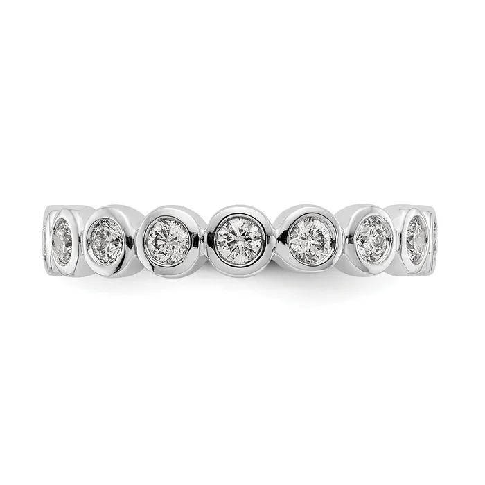 Goldiacom Rings 1 Ct Bezel Set Diamond Eternity Wedding Band Ring in 14k White Gold Goldiacom Rings 1 Ct Bezel Set Diamond Eternity Wedding Band Ring in 14k White Gold