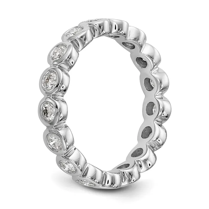 Goldiacom Rings 1 Ct Bezel Set Diamond Eternity Wedding Band Ring in 14k White Gold Goldiacom Rings 1 Ct Bezel Set Diamond Eternity Wedding Band Ring in 14k White Gold