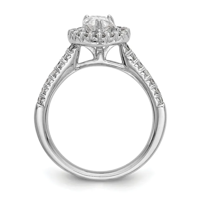Goldiacom Rings 14kw Pear Halo Simulated Diamond Engagement Ring
