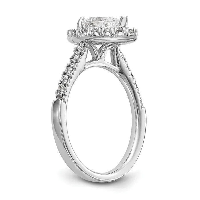 Goldiacom Rings 14kw Pear Halo Simulated Diamond Engagement Ring