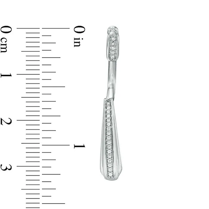 Goldia Earrings 01 CT TW Diamond Teardrop FrontBack Earrings in 10K White Gold Goldia Earrings 01 CT TW Diamond Teardrop FrontBack Earrings in 10K White Gold