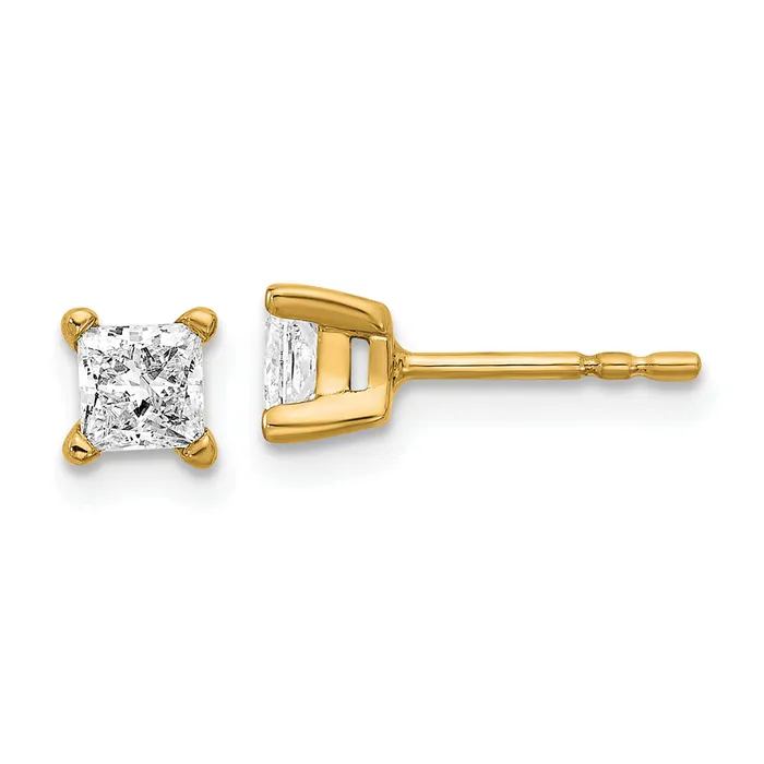 Goldia Earrings 14k Yellow Gold 23 ctw Lab Grown Diamond VSSI G Princess 4 Prong Heavy Wt Stud Earrings Goldia Earrings 14k Yellow Gold 23 ctw Lab Grown Diamond VSSI G Princess 4 Prong Heavy Wt Stud Earrings