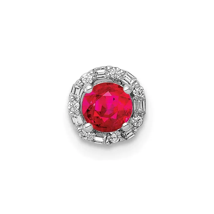 Goldia Necklaces 14k White Gold 120ct Real Diamond and 25 Ruby Halo Chain Slide Goldia Necklaces 14k White Gold 120ct Real Diamond and 25 Ruby Halo Chain Slide
