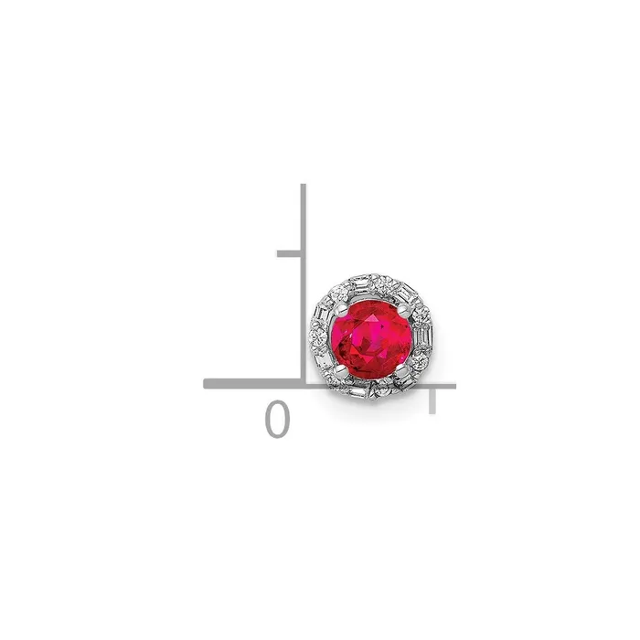 Goldia Necklaces 14k White Gold 120ct Real Diamond and 25 Ruby Halo Chain Slide