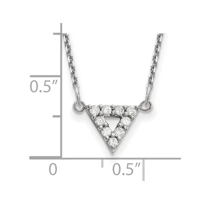 Goldia Necklaces 14k White Gold A Quality Real Diamond 9mm Triangle Necklace