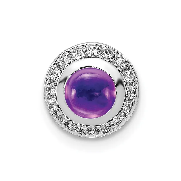 Goldia Necklaces 14k White Gold Real Diamond and Cabochon 91 Amethyst Halo Chain Slide Goldia Necklaces 14k White Gold Real Diamond and Cabochon 91 Amethyst Halo Chain Slide