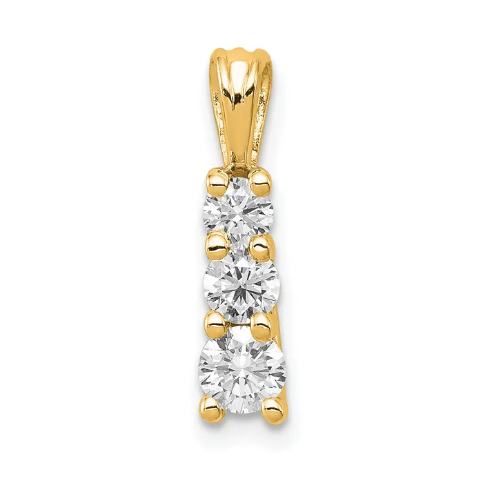 Goldia Necklaces 14k Yellow Gold 12 Ct Lab Grown Diamond VSSI G Three Stone Pendant Goldia Necklaces 14k Yellow Gold 12 Ct Lab Grown Diamond VSSI G Three Stone Pendant