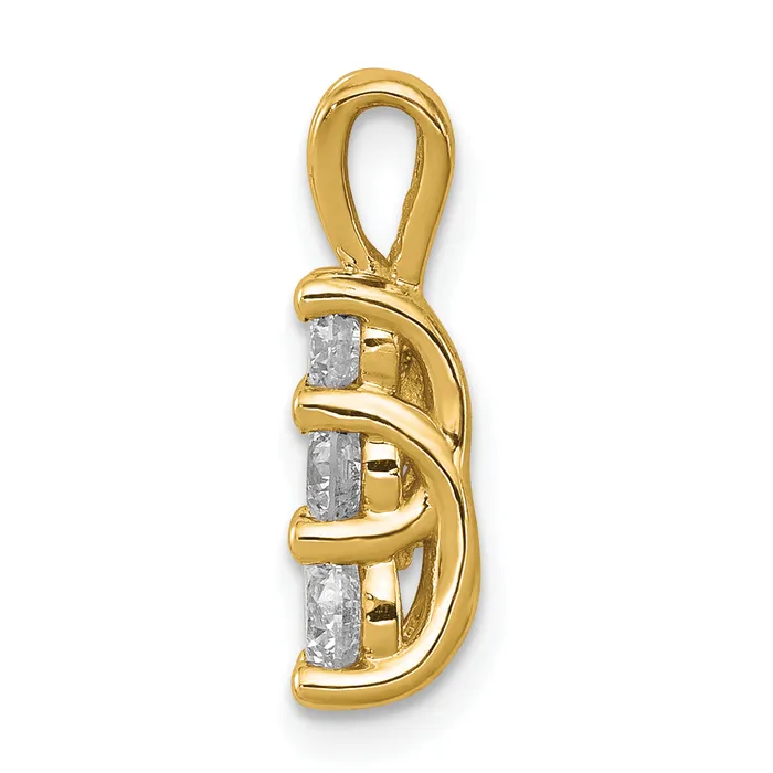 Goldia Necklaces 14k Yellow Gold 12 Ct Lab Grown Diamond VSSI G Three Stone Pendant