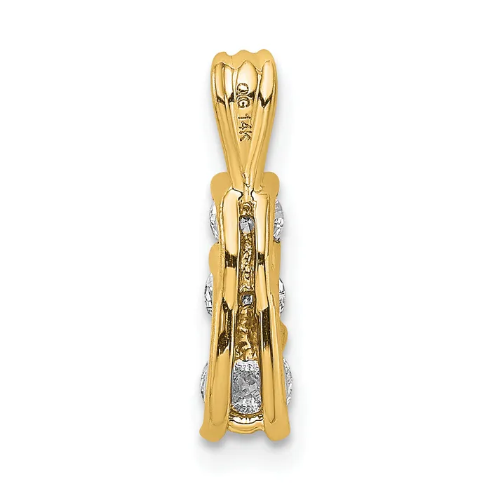 Goldia Necklaces 14k Yellow Gold 12 Ct Lab Grown Diamond VSSI G Three Stone Pendant