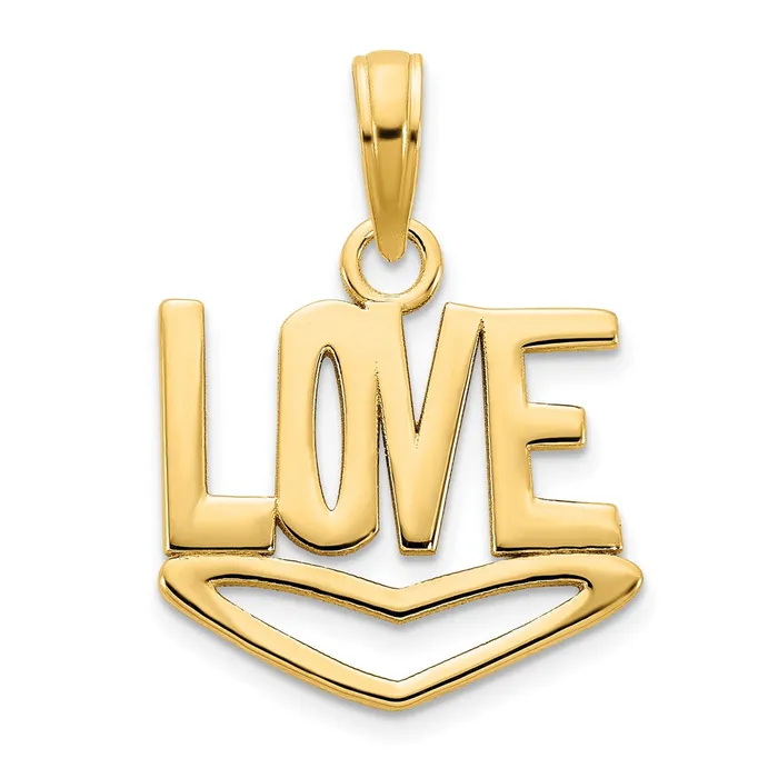 Goldia Necklaces 14k Yellow Gold LOVE wHeart Pendant
