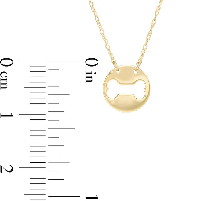 Goldia Necklaces Mini CutOut Dog Bone Disc Necklace in 14K Gold Goldia Necklaces Mini CutOut Dog Bone Disc Necklace in 14K Gold