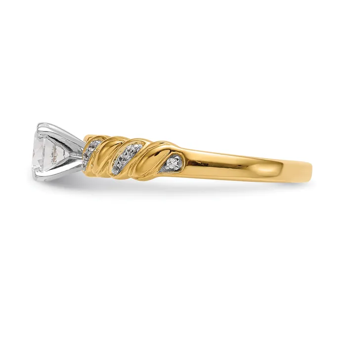 Goldia Rings 056ct CZ Solid Real 14k Peg Set CrissCross Engagement Ring
