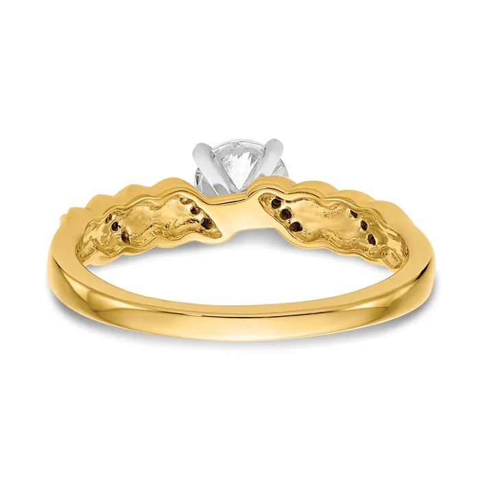 Goldia Rings 056ct CZ Solid Real 14k Peg Set CrissCross Engagement Ring