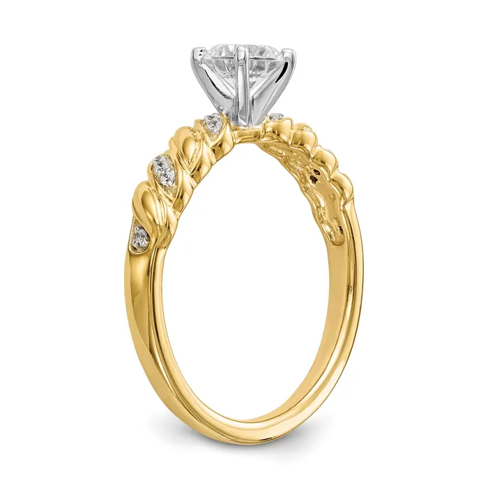 Goldia Rings 056ct CZ Solid Real 14k Peg Set CrissCross Engagement Ring