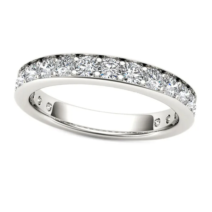 Goldia Rings 10 CT TW Natural Diamond Wedding Band in Solid 10K White Gold Goldia Rings 10 CT TW Natural Diamond Wedding Band in Solid 10K White Gold