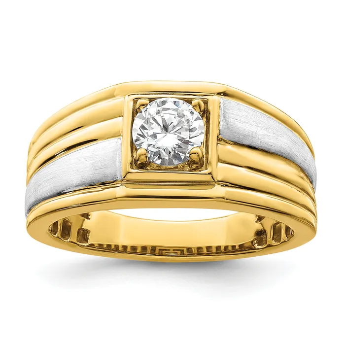 Goldia Rings 14K TwoTone Lab Grown Diamond VSSI G Mens Ring
