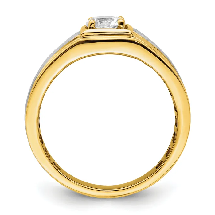 Goldia Rings 14K TwoTone Lab Grown Diamond VSSI G Mens Ring