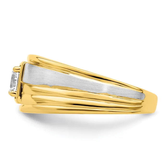 Goldia Rings 14K TwoTone Lab Grown Diamond VSSI G Mens Ring
