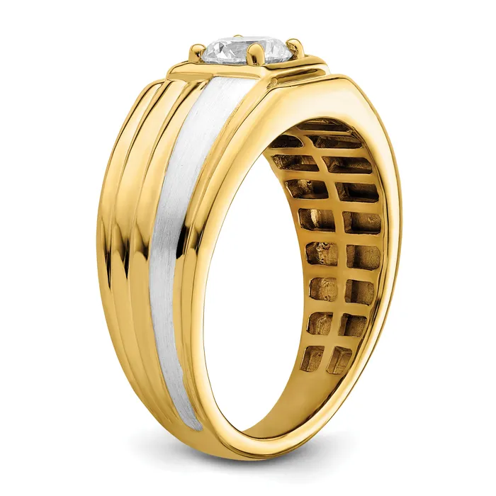 Goldia Rings 14K TwoTone Lab Grown Diamond VSSI G Mens Ring