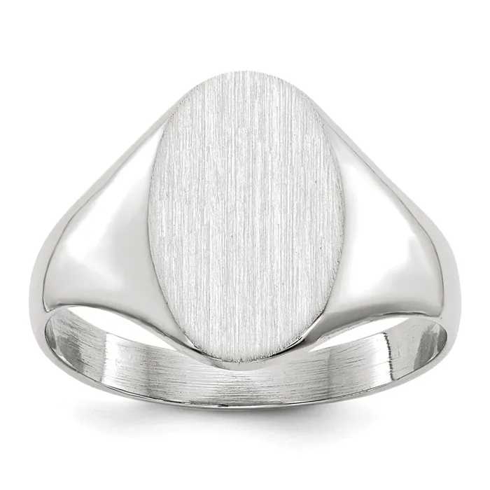 Goldia Rings 14k White Gold 115x80mm Open Back Signet Ring