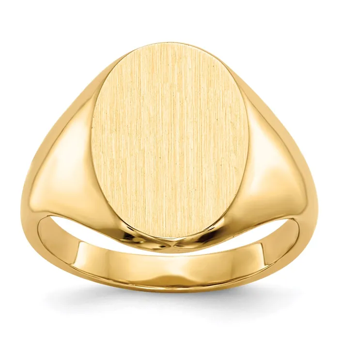 Goldia Rings 14K White Gold 130x100mm Closed Back Signet Ring