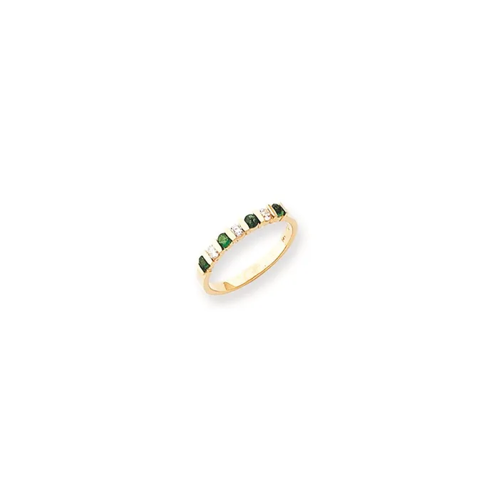 Goldia Rings 14k Yellow Gold 225mm Emerald A Diamond Anniversary Band
