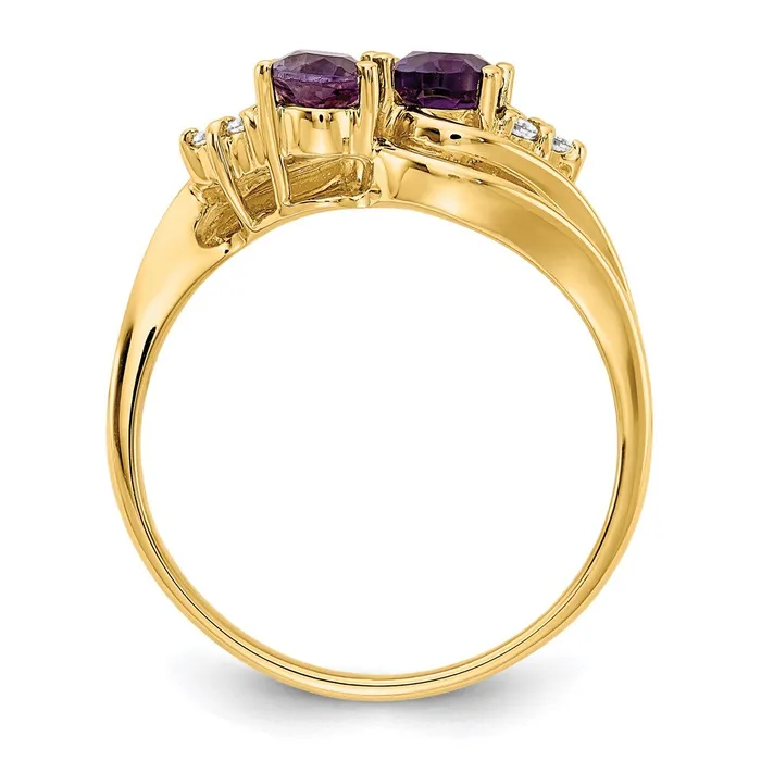 Goldia Rings 14K Yellow Gold 6x4mm Oval Amethyst A Real Diamond ring