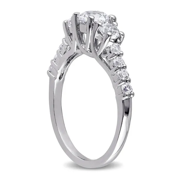 Goldia Rings 50mm LabCreated White Sapphire Three Stone Engagement Ring in Sterling Silver Goldia Rings 50mm LabCreated White Sapphire Three Stone Engagement Ring in Sterling Silver