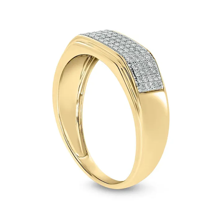Goldia Rings Mens 038 CT TW Natural Diamond Rectangular Wedding Band in Solid 14K Gold Goldia Rings Mens 038 CT TW Natural Diamond Rectangular Wedding Band in Solid 14K Gold