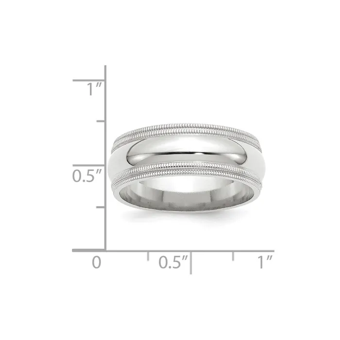 Goldia Rings Solid 10K White Gold 8mm Double Milgrain Comfort Fit MensWomens Wedding Band Ring Size 45 Goldia Rings Solid 10K White Gold 8mm Double Milgrain Comfort Fit MensWomens Wedding Band Ring Size 45