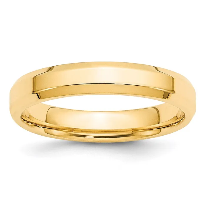 Goldia Rings Solid 10K Yellow Gold 4mm Bevel Edge Comfort Fit MensWomens Wedding Band Ring Size 85 Goldia Rings Solid 10K Yellow Gold 4mm Bevel Edge Comfort Fit MensWomens Wedding Band Ring Size 85