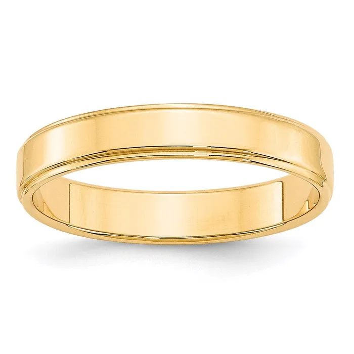 Goldia Rings Solid 10K Yellow Gold 4mm Flat with Step Edge MensWomens Wedding Band Ring Size 45 Goldia Rings Solid 10K Yellow Gold 4mm Flat with Step Edge MensWomens Wedding Band Ring Size 45