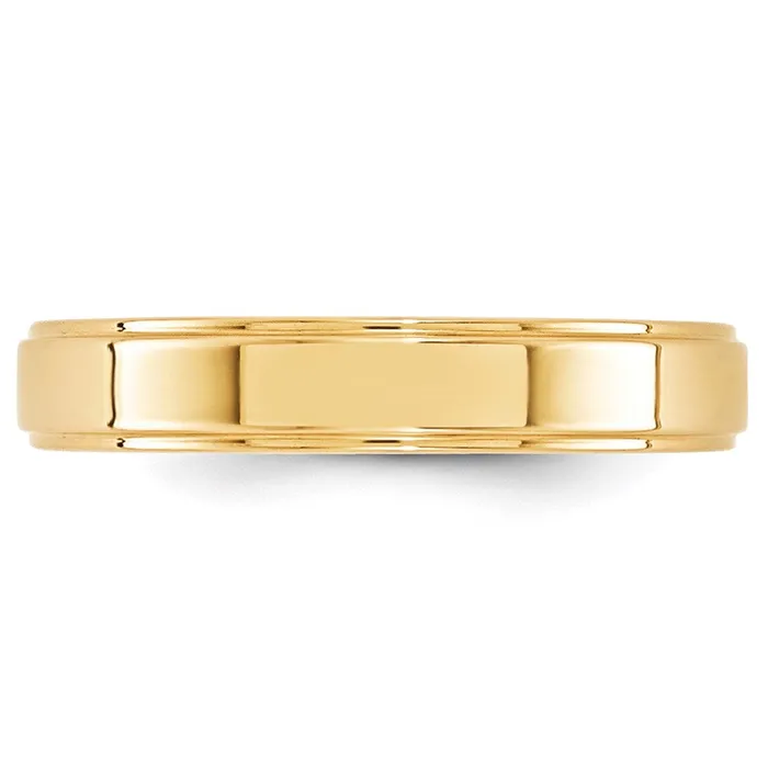 Goldia Rings Solid 10K Yellow Gold 4mm Flat with Step Edge MensWomens Wedding Band Ring Size 45 Goldia Rings Solid 10K Yellow Gold 4mm Flat with Step Edge MensWomens Wedding Band Ring Size 45