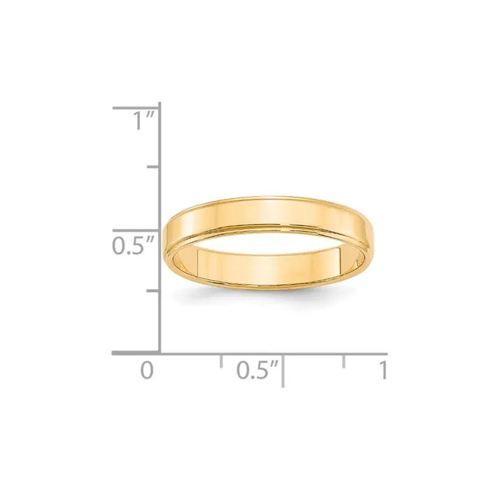 Goldia Rings Solid 10K Yellow Gold 4mm Flat with Step Edge MensWomens Wedding Band Ring Size 45 Goldia Rings Solid 10K Yellow Gold 4mm Flat with Step Edge MensWomens Wedding Band Ring Size 45