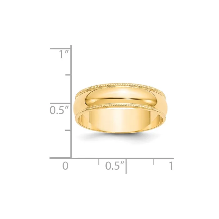 Goldia Rings Solid 10K Yellow Gold 6mm Light Weight Milgrain Half Round MensWomens Wedding Band Ring Size 9 Goldia Rings Solid 10K Yellow Gold 6mm Light Weight Milgrain Half Round MensWomens Wedding Band Ring Size 9