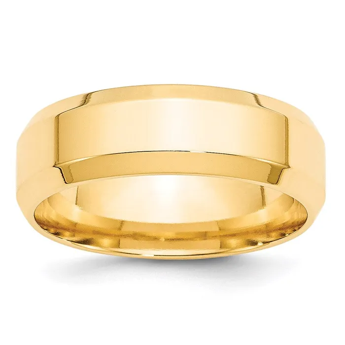 Goldia Rings Solid 10K Yellow Gold 7mm Bevel Edge Comfort Fit MensWomens Wedding Band Ring Size 7 Goldia Rings Solid 10K Yellow Gold 7mm Bevel Edge Comfort Fit MensWomens Wedding Band Ring Size 7