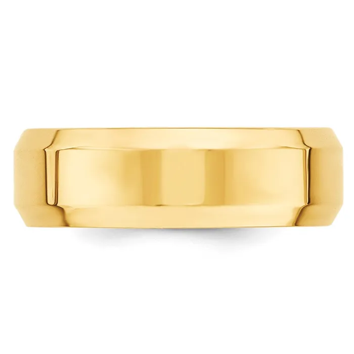 Goldia Rings Solid 10K Yellow Gold 7mm Bevel Edge Comfort Fit MensWomens Wedding Band Ring Size 7 Goldia Rings Solid 10K Yellow Gold 7mm Bevel Edge Comfort Fit MensWomens Wedding Band Ring Size 7