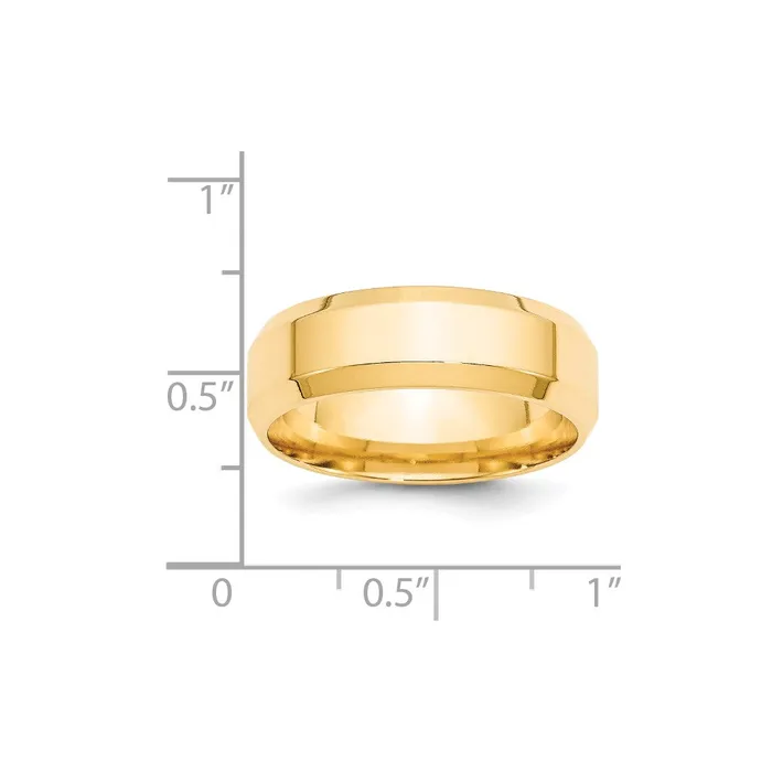 Goldia Rings Solid 10K Yellow Gold 7mm Bevel Edge Comfort Fit MensWomens Wedding Band Ring Size 7 Goldia Rings Solid 10K Yellow Gold 7mm Bevel Edge Comfort Fit MensWomens Wedding Band Ring Size 7