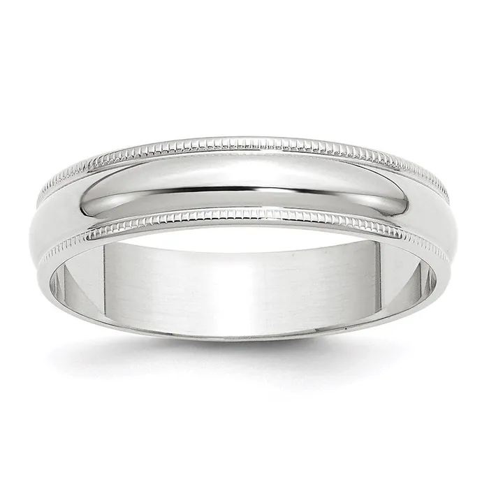 Goldia Rings Solid 14K White Gold 5mm Light Weight Milgrain Half Round MensWomens Wedding Band Ring Size 6 Goldia Rings Solid 14K White Gold 5mm Light Weight Milgrain Half Round MensWomens Wedding Band Ring Size 6