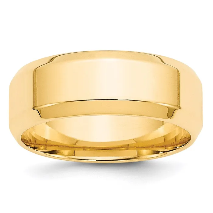 Goldia Rings Solid 18K Yellow Gold 8mm Bevel Edge Comfort Fit MensWomens Wedding Band Ring Size 45 Goldia Rings Solid 18K Yellow Gold 8mm Bevel Edge Comfort Fit MensWomens Wedding Band Ring Size 45