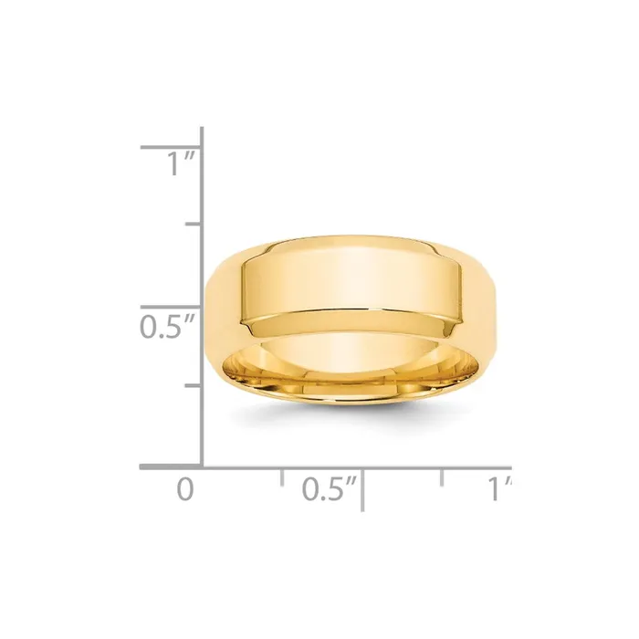 Goldia Rings Solid 18K Yellow Gold 8mm Bevel Edge Comfort Fit MensWomens Wedding Band Ring Size 45 Goldia Rings Solid 18K Yellow Gold 8mm Bevel Edge Comfort Fit MensWomens Wedding Band Ring Size 45