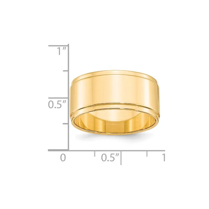 Goldia Solid 10K Yellow Gold 10mm Flat with Step Edge MensWomens Wedding Band Ring Size 75 Rings Goldia Solid 10K Yellow Gold 10mm Flat with Step Edge MensWomens Wedding Band Ring Size 75 Rings