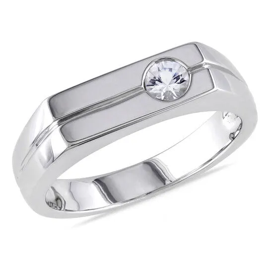 JMS always Original Amour Sterling Silver 13 CT TGW White Sapphire Mens Ring Rings
