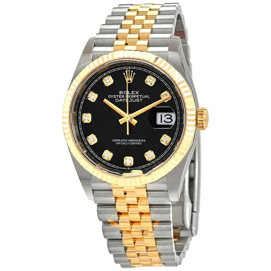 JMS always Original Rolex Datejust 36 Black Diamond Dial Mens Stainless Steel and 18kt Yellow Gold Jubilee Watch 126233BKDJ Bracelets JMS always Original Rolex Datejust 36 Black Diamond Dial Mens Stainless Steel and 18kt Yellow Gold Jubilee Watch 126233BKDJ Bracelets