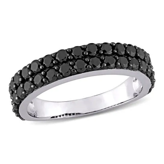 JMS always Rings Original Amour Silver Black Rhodium Plated 1 15 CT TGW Black Spinel Fashion Ring