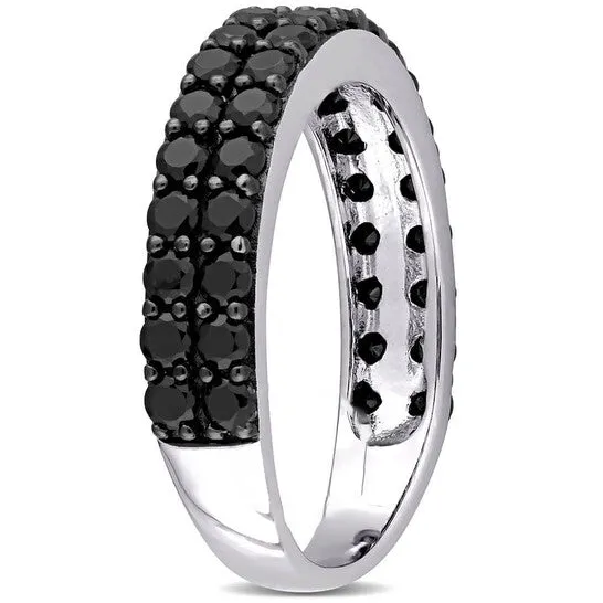 JMS always Rings Original Amour Silver Black Rhodium Plated 1 15 CT TGW Black Spinel Fashion Ring JMS always Rings Original Amour Silver Black Rhodium Plated 1 15 CT TGW Black Spinel Fashion Ring