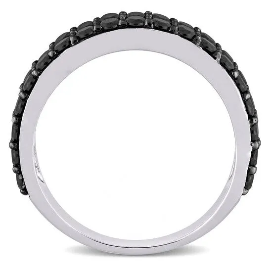 JMS always Rings Original Amour Silver Black Rhodium Plated 1 15 CT TGW Black Spinel Fashion Ring JMS always Rings Original Amour Silver Black Rhodium Plated 1 15 CT TGW Black Spinel Fashion Ring