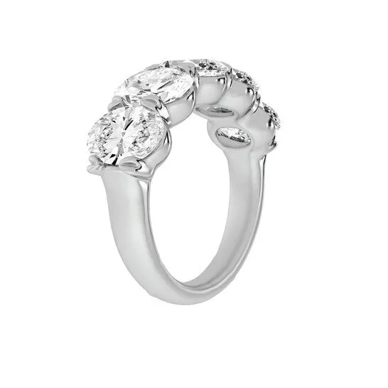 JMS always Rings Original Brilliant Diamond 14K White Gold 5 CTTW OvalCut LAB GROWN Diamond Five Stone Anniversary Band FG SI1 JMS always Rings Original Brilliant Diamond 14K White Gold 5 CTTW OvalCut LAB GROWN Diamond Five Stone Anniversary Band FG SI1