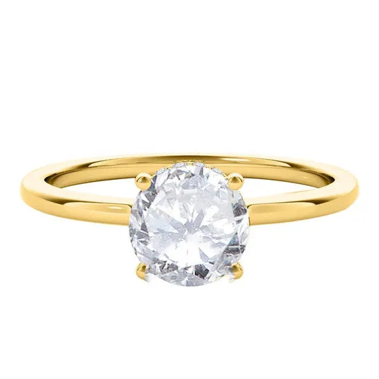 JMS always Rings Original Maulijewels 18K Solid Yellow Gold 106 Carat Round White Diamond HI SI1SI2 Solitaire Engagement Ring JMS always Rings Original Maulijewels 18K Solid Yellow Gold 106 Carat Round White Diamond HI SI1SI2 Solitaire Engagement Ring