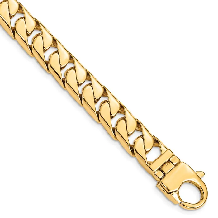 MDS Necklaces Solid 14K Yellow Gold 20 inch 102mm Hand Polished Long Link Half Round Curb with Fancy Lobster Chain Necklace MDS Necklaces Solid 14K Yellow Gold 20 inch 102mm Hand Polished Long Link Half Round Curb with Fancy Lobster Chain Necklace